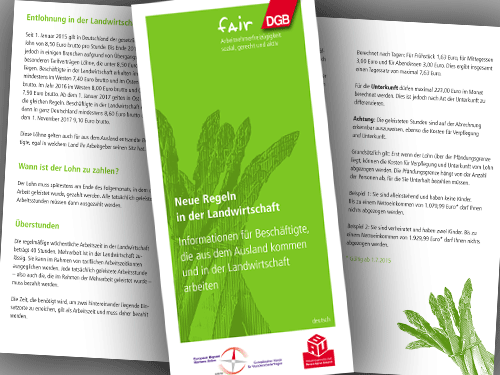 Neue Regeln in der Landwirtschaft | Faire Mobilität/DGB | Leporello