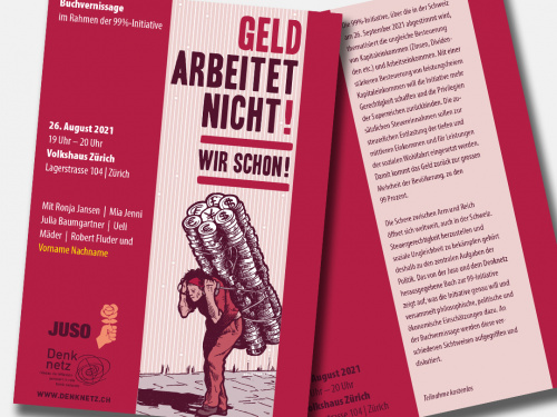 Denknetz | Veranstaltung | Geld arbeitet nicht! Wir schon! | Flyer