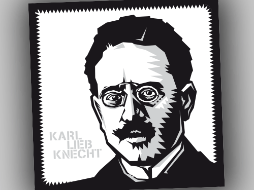 Rosa Luxemburg Stiftung | Karl Liebknecht | 2016 | Illustration
