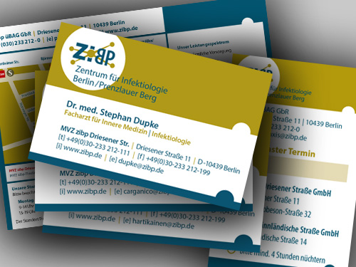 ZIBP | Corporate Design | 2019 | Flyer + Visitenkarten + Terminblöcke + Briefpapier + Website